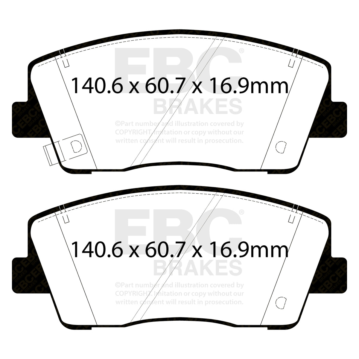 EBC Front GreenStuff Brake Pads - Kia Stinger / Genesis G70 (DP22358) — view 2