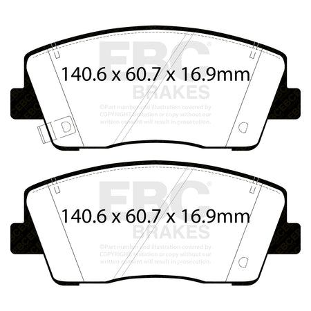 EBC Front GreenStuff Brake Pads - Kia Stinger / Genesis G70 (DP22358) — view 2