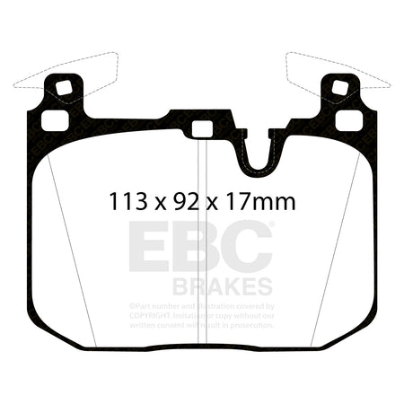 EBC Front BlueStuff Brake Pads - BMW M4 / BMW M3 (DP52360NDX) — view 2
