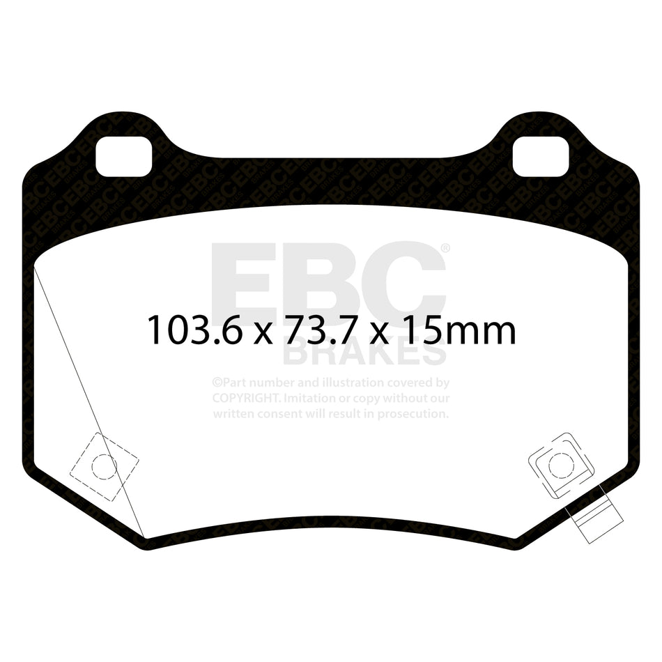 EBC Rear YellowStuff Brake Pads - Subaru WRX STI (DP42361R) — view 2