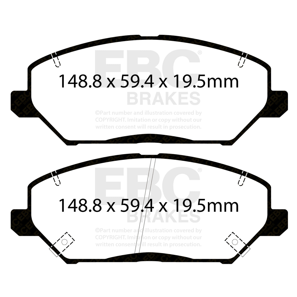 EBC Front GreenStuff Brake Pads - Hyundai I30 / Kia Ceed (CD) (DP22362) — view 2