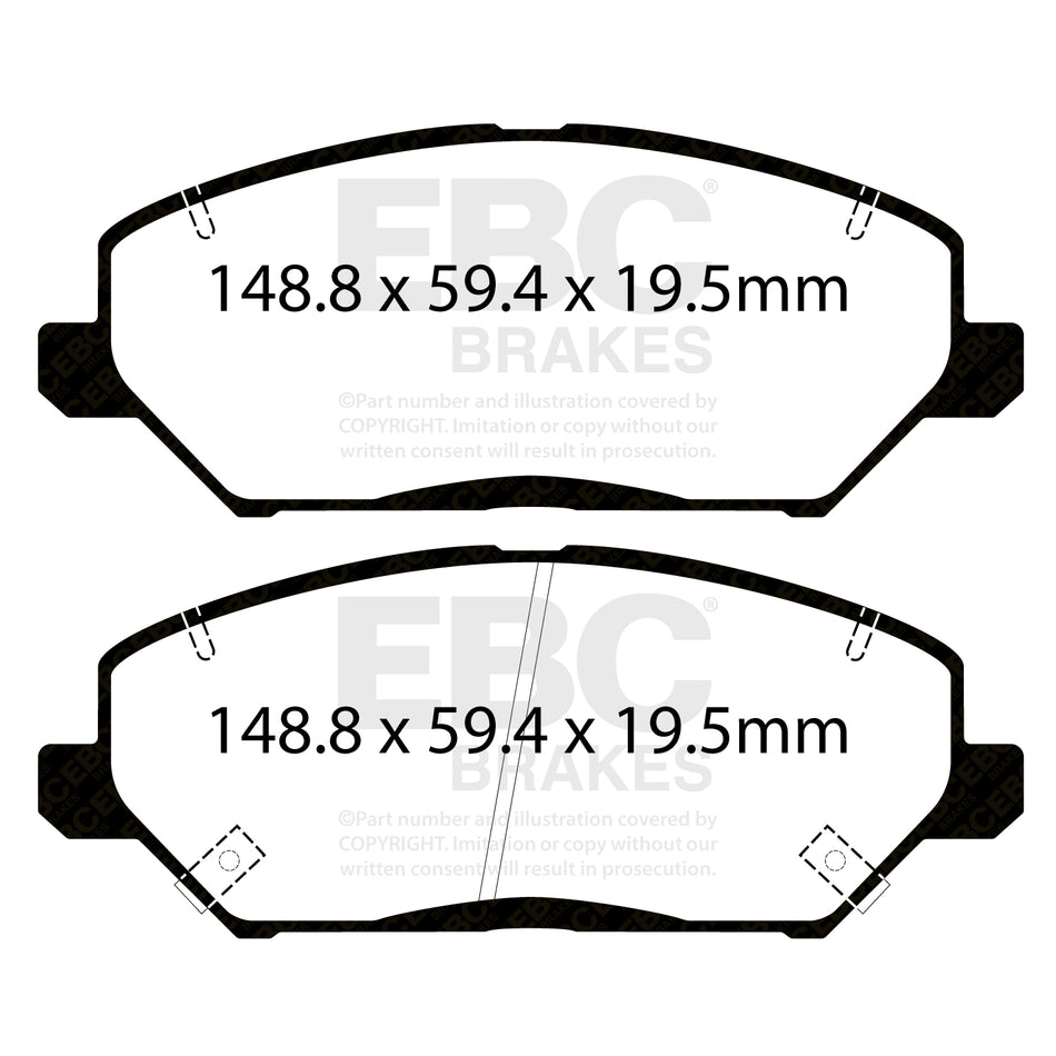 EBC Front YellowStuff Brake Pads - Hyundai I30 / Kia Ceed (CD) (DP42362R) — view 2