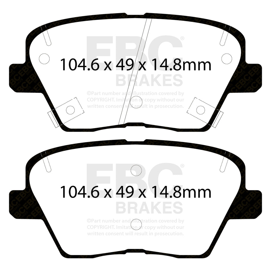 EBC Rear GreenStuff Brake Pads - Hyundai I30 / Kia Ceed (CD) (DP22363) — view 2