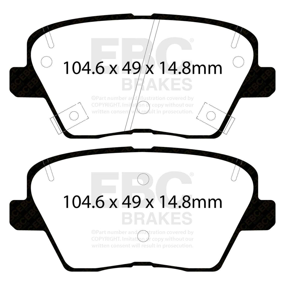 EBC Rear YellowStuff Brake Pads - Hyundai I30 / Kia Ceed (CD) (DP42363R)