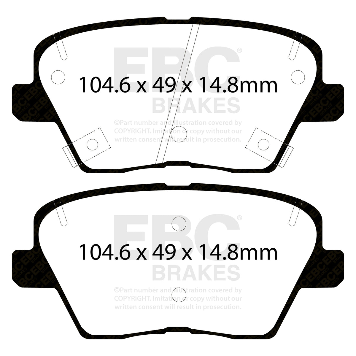 EBC Rear YellowStuff Brake Pads - Hyundai I30 / Kia Ceed (CD) (DP42363R) — view 2