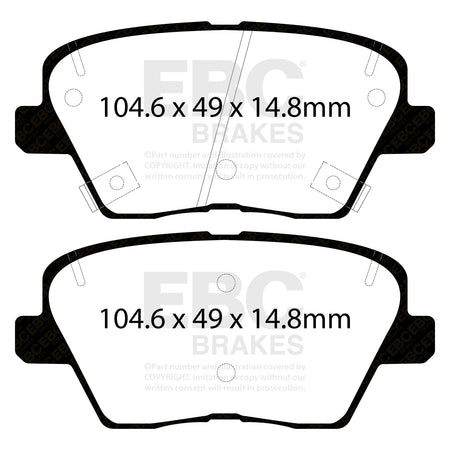EBC Rear GreenStuff Brake Pads - Hyundai I30 / Kia Ceed (CD) (DP22363) — view 2