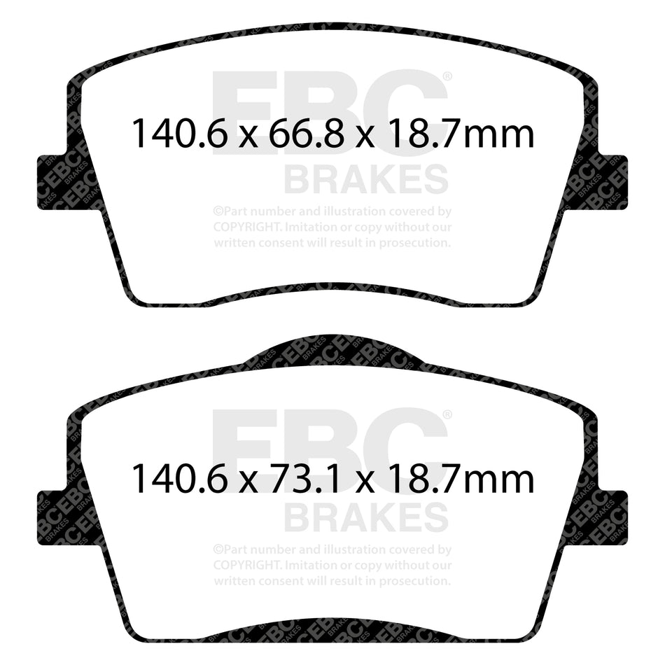 EBC Front YellowStuff Brake Pads - Volvo Xc40 / Volvo Ex30 (DP42365R) — view 2