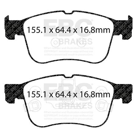 EBC Front Ultimax Brake Pads - Ford Focus / Ford Focus Active (DPX2372) — view 2