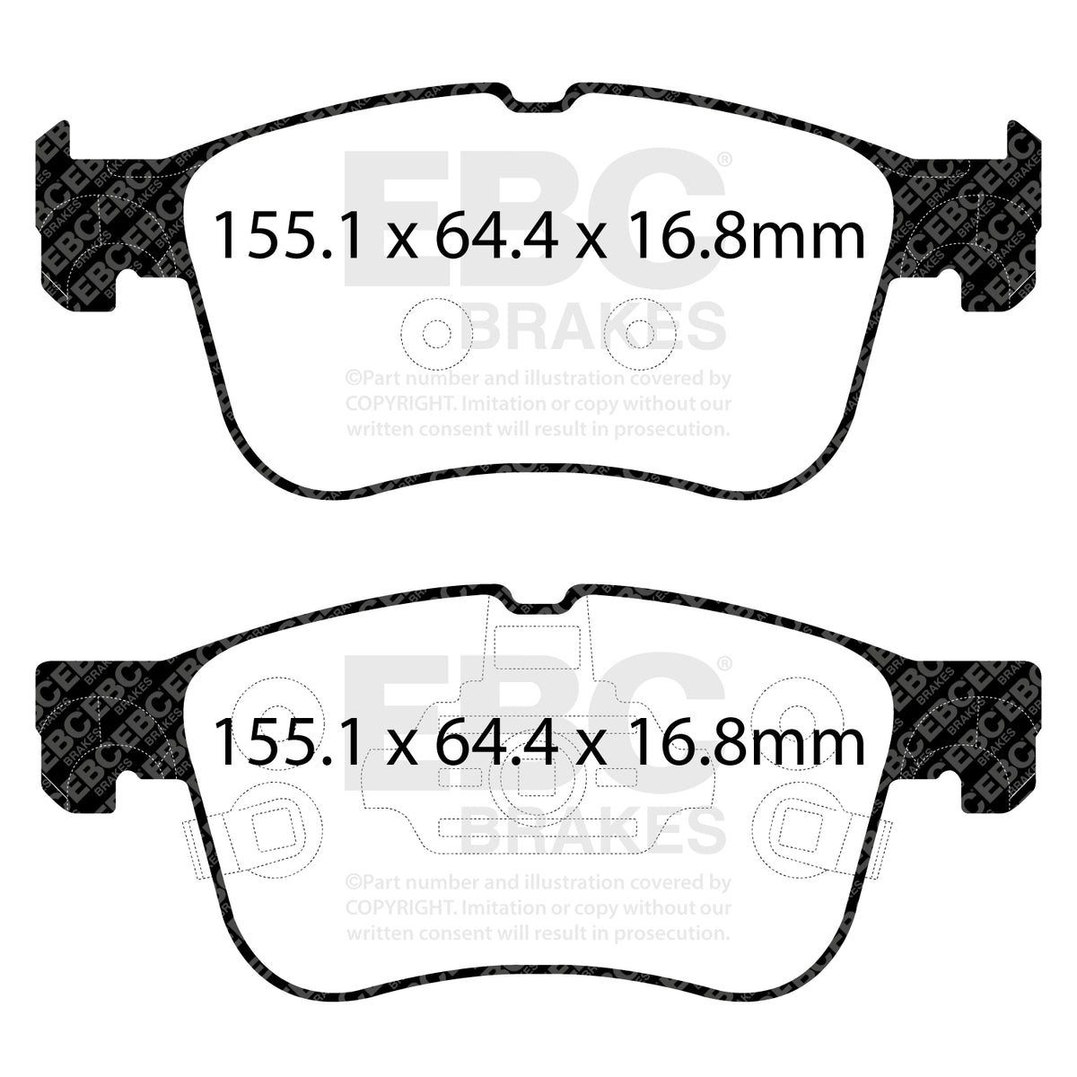 EBC Front GreenStuff Brake Pads - Ford Focus / Ford Focus Active (DP22372) — view 2