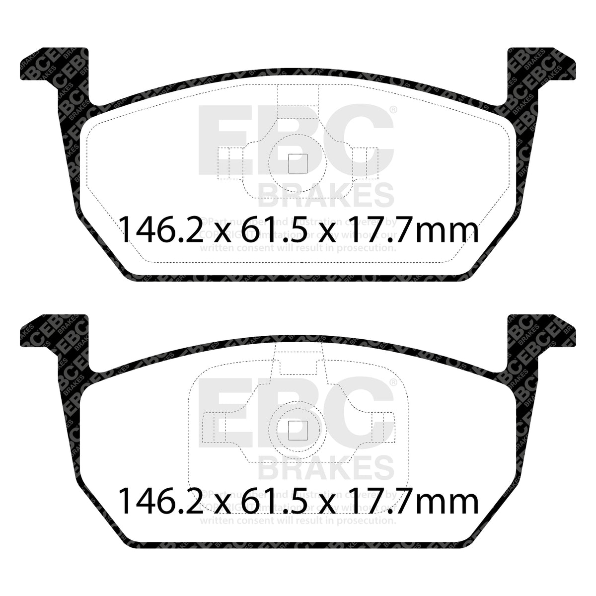 EBC Front Ultimax Brake Pads - Seat Ibiza (A0) / Volkswagen Polo (AW) (DPX2374) — view 2