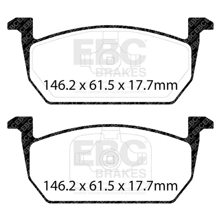 EBC Front GreenStuff Brake Pads - Seat Ibiza (A0) / Volkswagen Polo (AW) (DP22374) — view 2