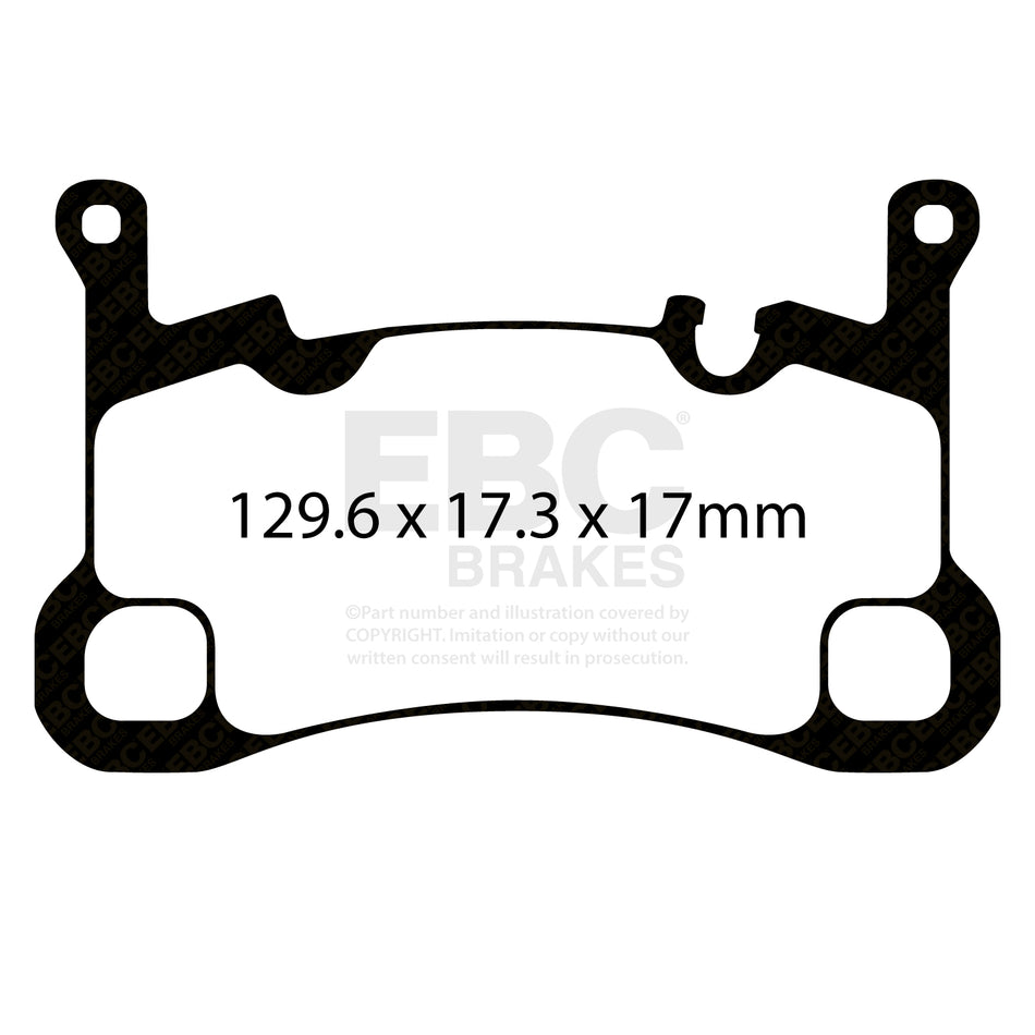 EBC Rear YellowStuff Brake Pads - Porsche Cayenne (9YA) / Porsche Cayenne (9YB) (DP42380R) — view 2