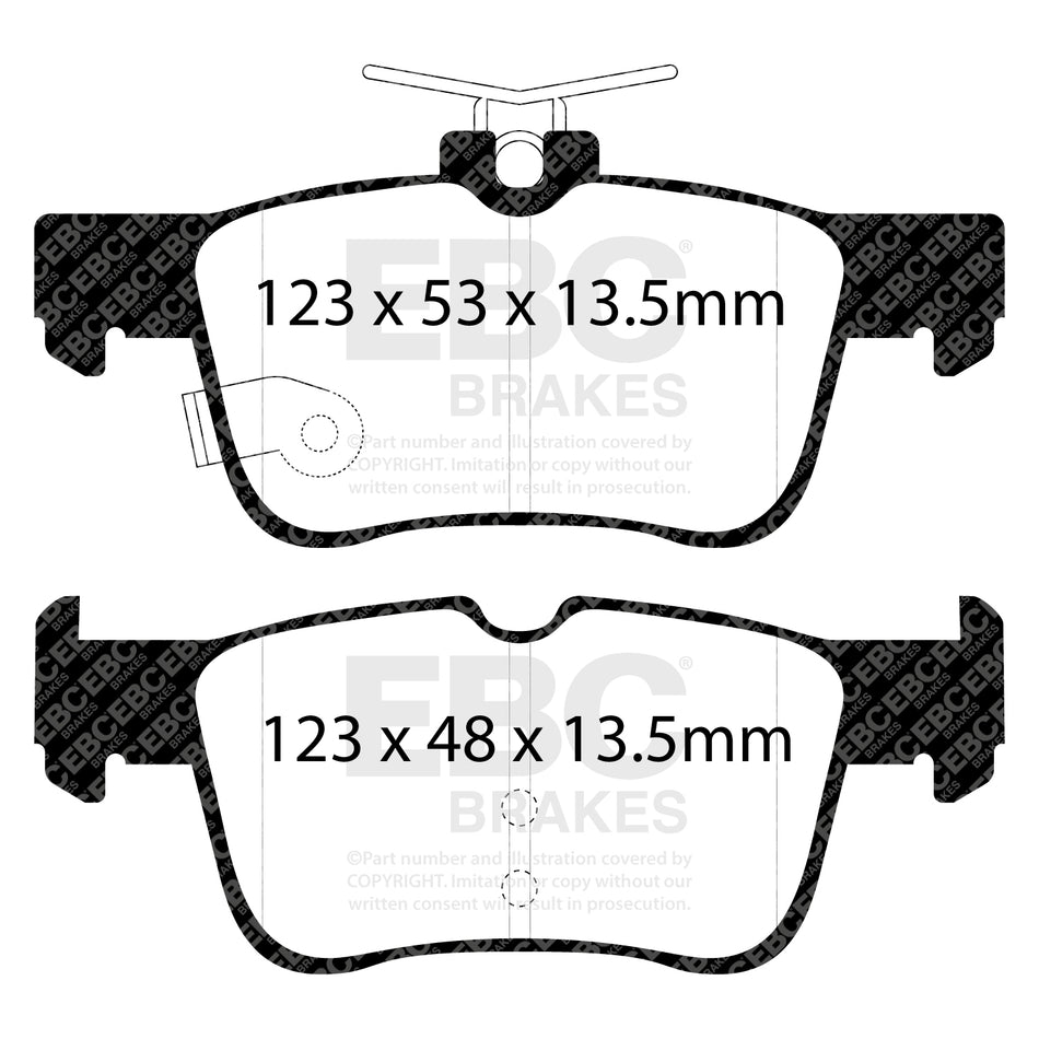 EBC Rear BlueStuff Brake Pads - Ford Focus (DP52384NDX) — view 2