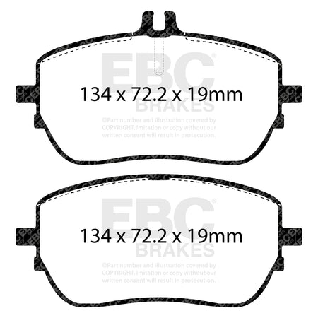 EBC Front YellowStuff Brake Pads - Mercedes-Benz A-Class (W177) / Mercedes-Benz A-Class (V177) (DP42388R) — view 2