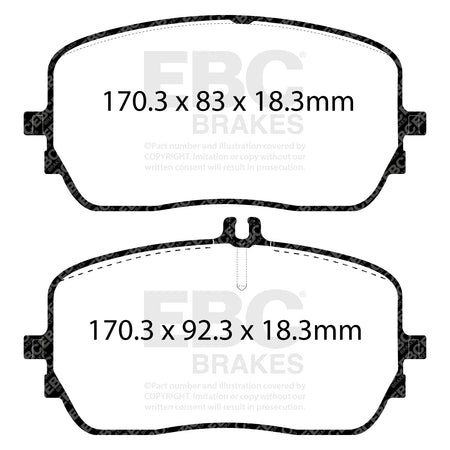 EBC Front Ultimax Brake Pads - Mercedes-Benz GLE-Class (W167) / Mercedes-Benz GLS-Class (X167) (DPX2396) — view 2
