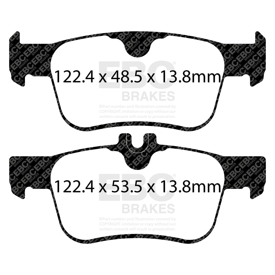 EBC Rear BlueStuff Brake Pads - Honda Civic (10th Gen) / Honda Civic (11th Gen) (DP52402NDX) — view 2