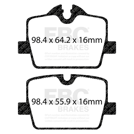 EBC Rear YellowStuff Brake Pads - BMW 3 Series (G20) / BMW 3 Series (G21) (DP42405R) — view 2