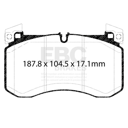 EBC Front BlueStuff Brake Pads - Mercedes-Benz GLE-Class (W167) / Mercedes-Benz GLE-Class (C167) (DP52409NDX) — view 2