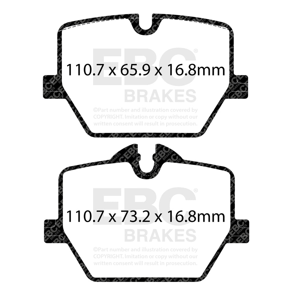 EBC Rear BlueStuff Brake Pads - BMW 3 Series (G20) / BMW 3 Series (xDrive G20) (DP52415NDX) — view 2