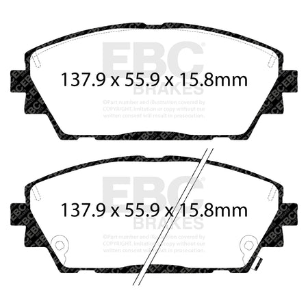 EBC Front YellowStuff Brake Pads - Mazda 3 (DP42416R) — view 2