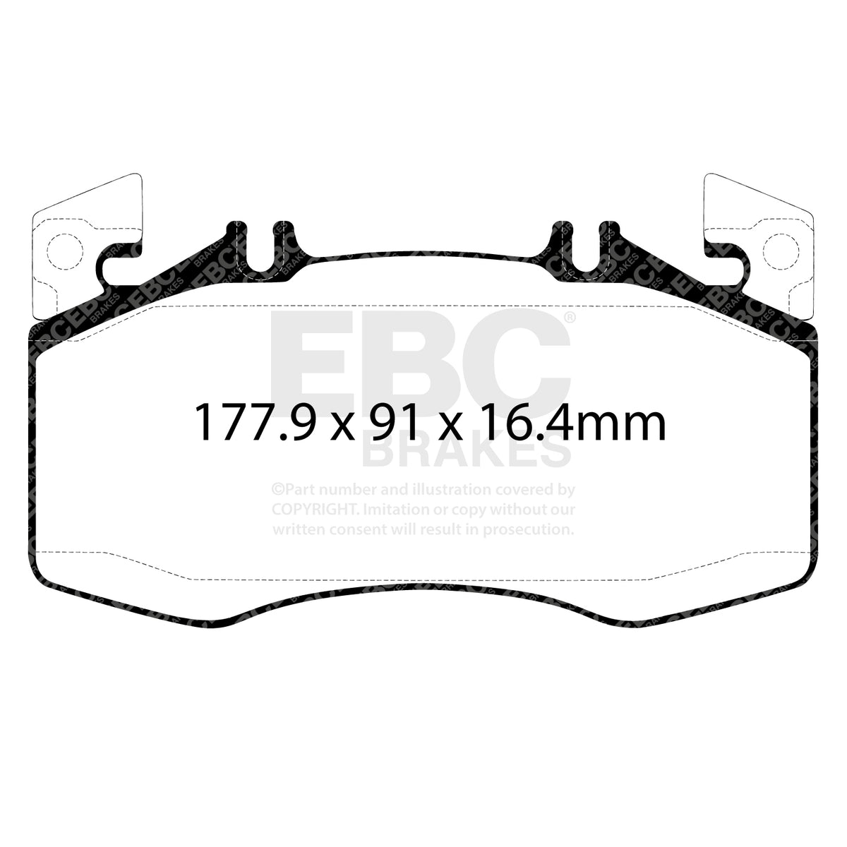 EBC Front YellowStuff Brake Pads - Mercedes-Benz A-Class (V177) / Mercedes-Benz A-Class (W177) (DP42424R) — view 2