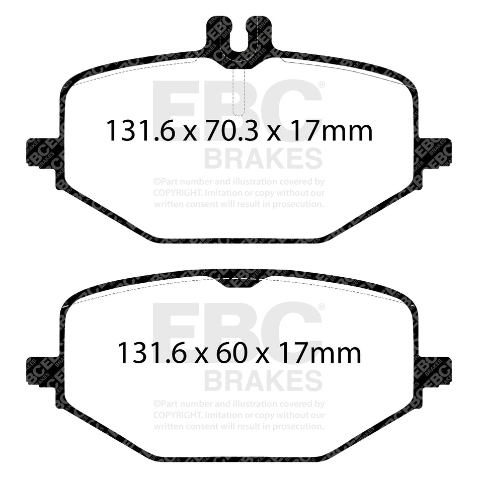 EBC Rear YellowStuff Brake Pads - Mercedes-Benz GLE-Class (W167) / Mercedes-Benz GLS-Class (X167) (DP42427R) — view 2