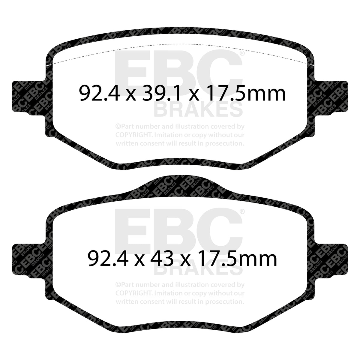 EBC Rear Ultimax Brake Pads - Vauxhall Corsa (F) / Opel Corsa (F) (DPX2442) — view 2