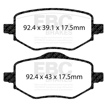 EBC Rear Ultimax Brake Pads - Vauxhall Corsa (F) / Opel Corsa (F) (DPX2442) — view 2