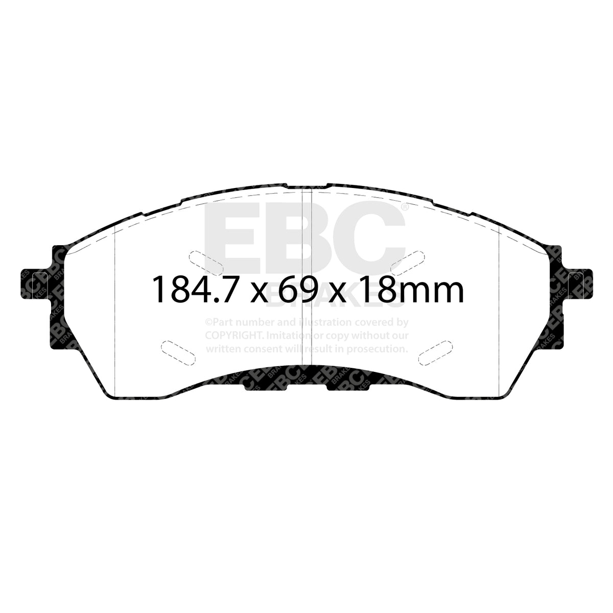 EBC Front Ultimax Brake Pads - Ford Everest (2nd Gen) / Volkswagen Commercial Amarok (Mk2) (DPX2445) — view 2