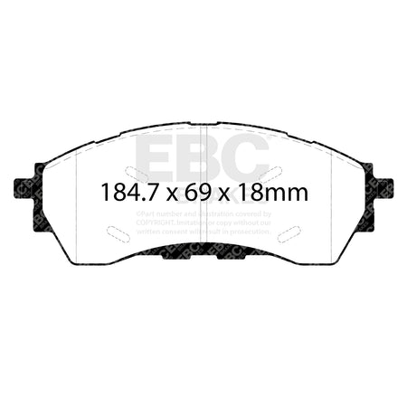 EBC Front YellowStuff Brake Pads - Ford Everest (2nd Gen) / Volkswagen Commercial Amarok (Mk2) (DP42445R) — view 2