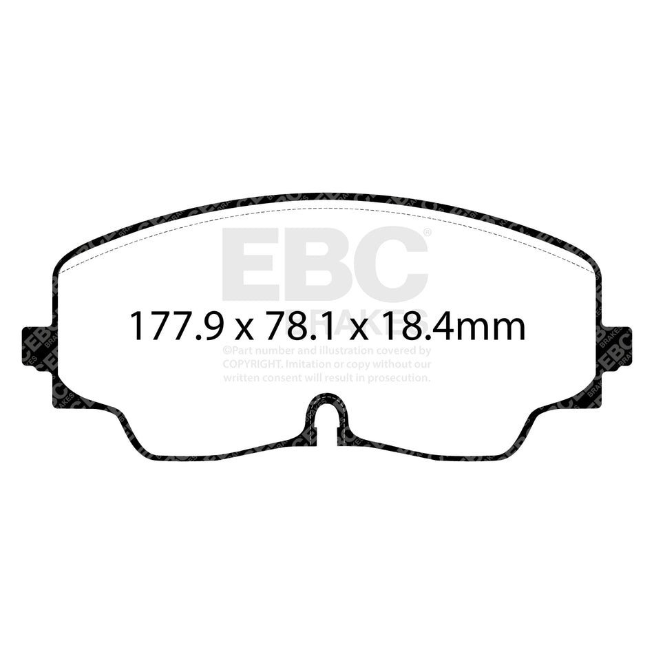 EBC Front RedStuff Brake Pads - Volkswagen Golf R / Volkswagen Golf GTI Clubsport (DP32448C) — view 2