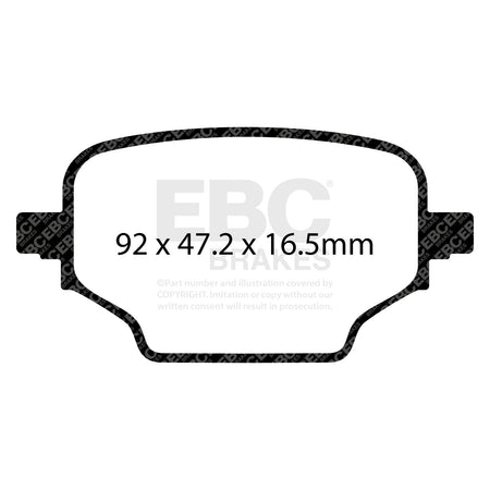 EBC Rear Ultimax Brake Pads - Peugeot Commercial Partner / Opel Combo Life (DPX2473) — view 2