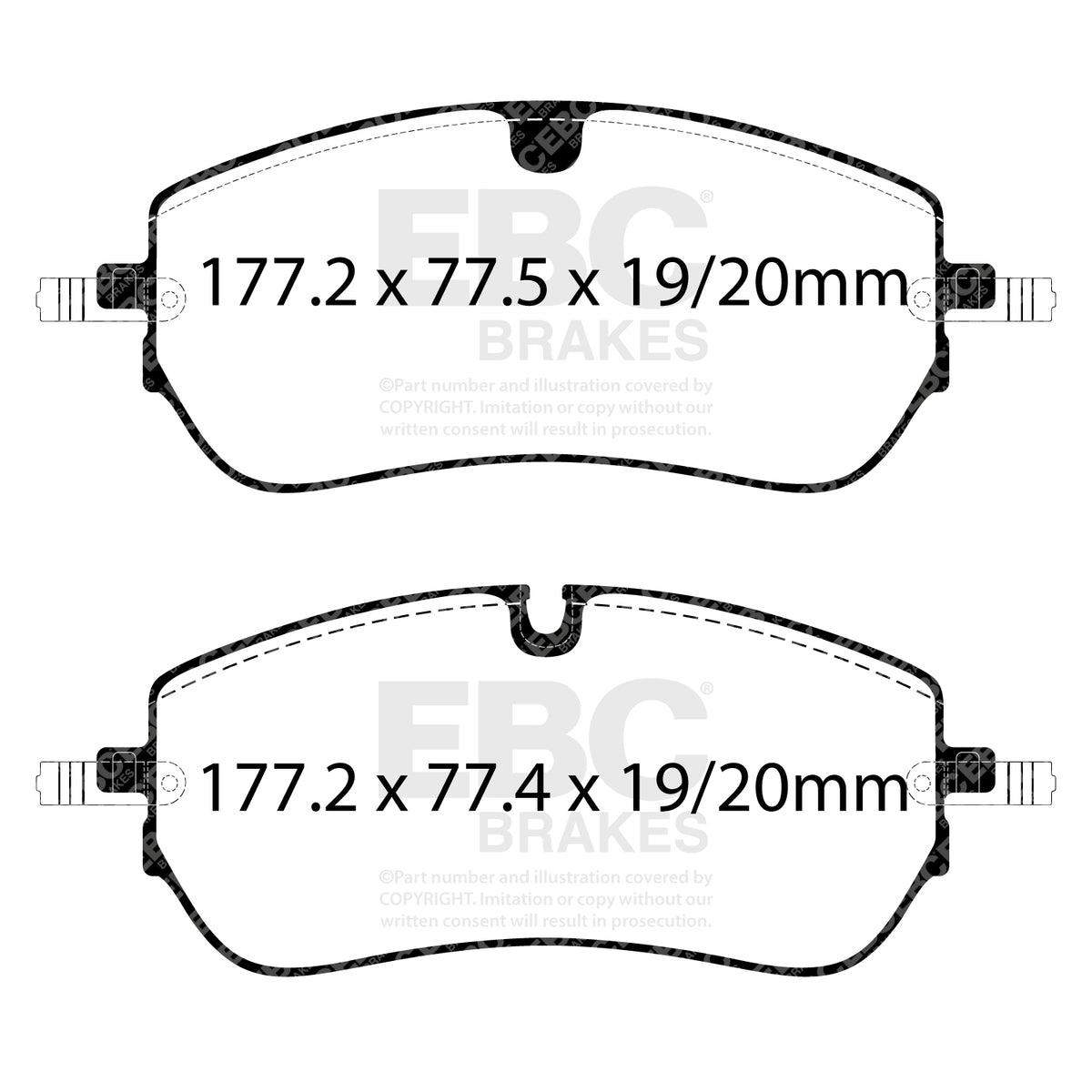 EBC Front YellowStuff Brake Pads - Land Rover Discovery Sport (L550) / Jaguar E-Pace (DP42475R) — view 2