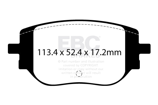 EBC Rear Ultimax Brake Pads - Peugeot Commercial Expert / Citroen Commercial Dispatch (DPX2478)