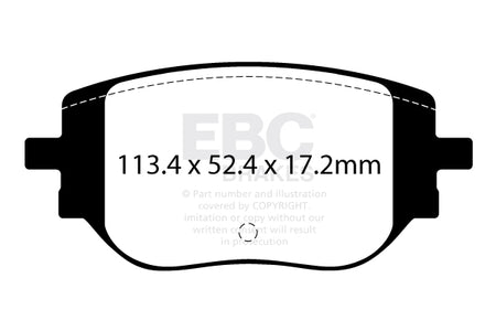 EBC Rear Ultimax Brake Pads - Peugeot Commercial Expert / Citroen Commercial Dispatch (DPX2478)