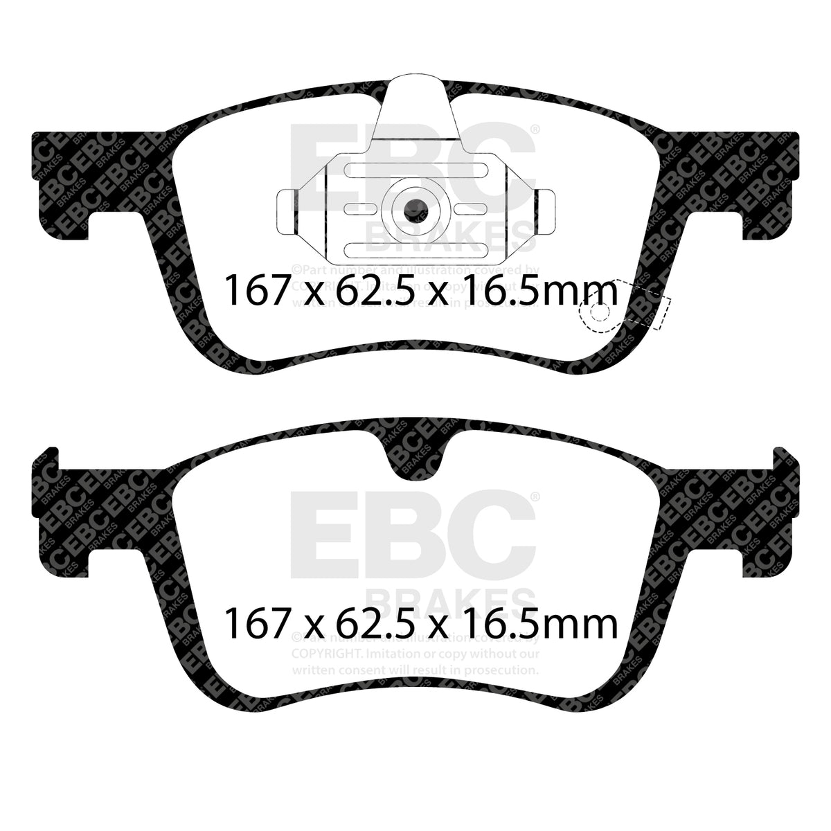 EBC Front Ultimax Brake Pads - Mercedes-Benz Commercial Citan / Mercedes-Benz Citan Tourer (DPX2505) — view 2