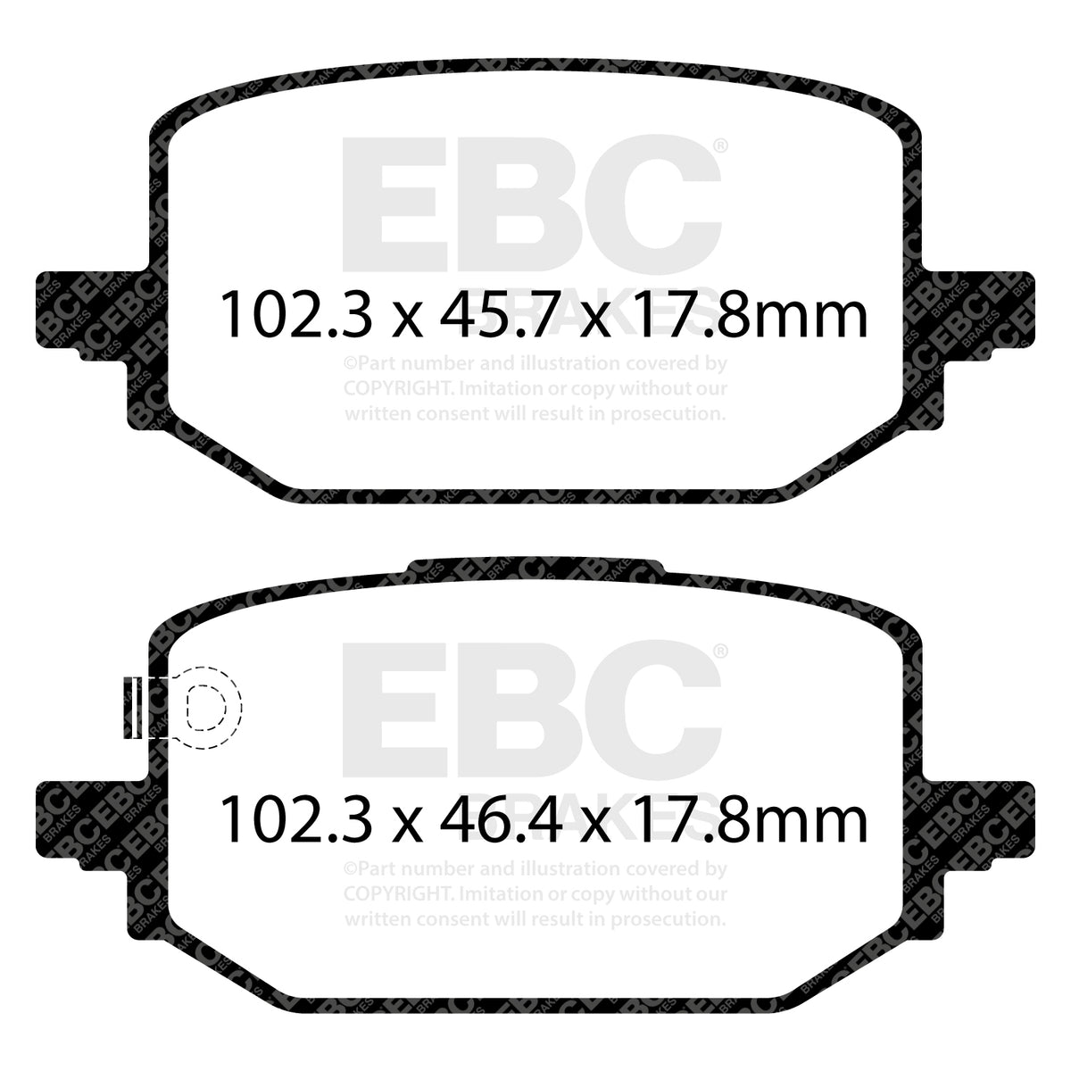 EBC Rear Ultimax Brake Pads - Nissan Qashqai (J12) / Nissan Commercial Townstar (DPX2506) — view 2