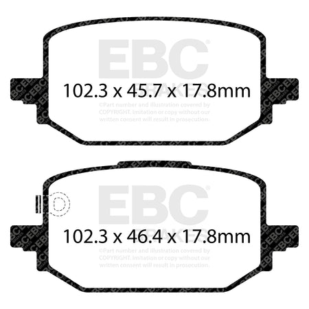 EBC Rear Ultimax Brake Pads - Nissan Qashqai (J12) / Nissan Commercial Townstar (DPX2506) — view 2