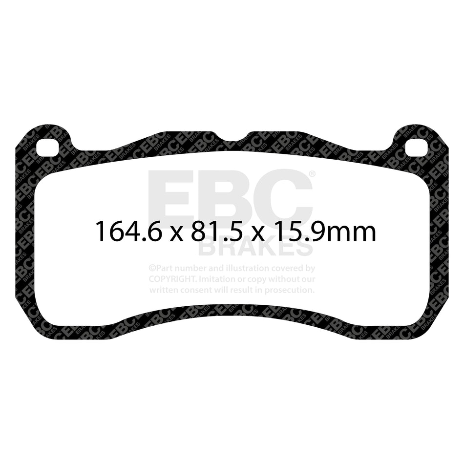 EBC Front YellowStuff Brake Pads - Ford Mustang (5th Generation) (DP43013R) — view 2