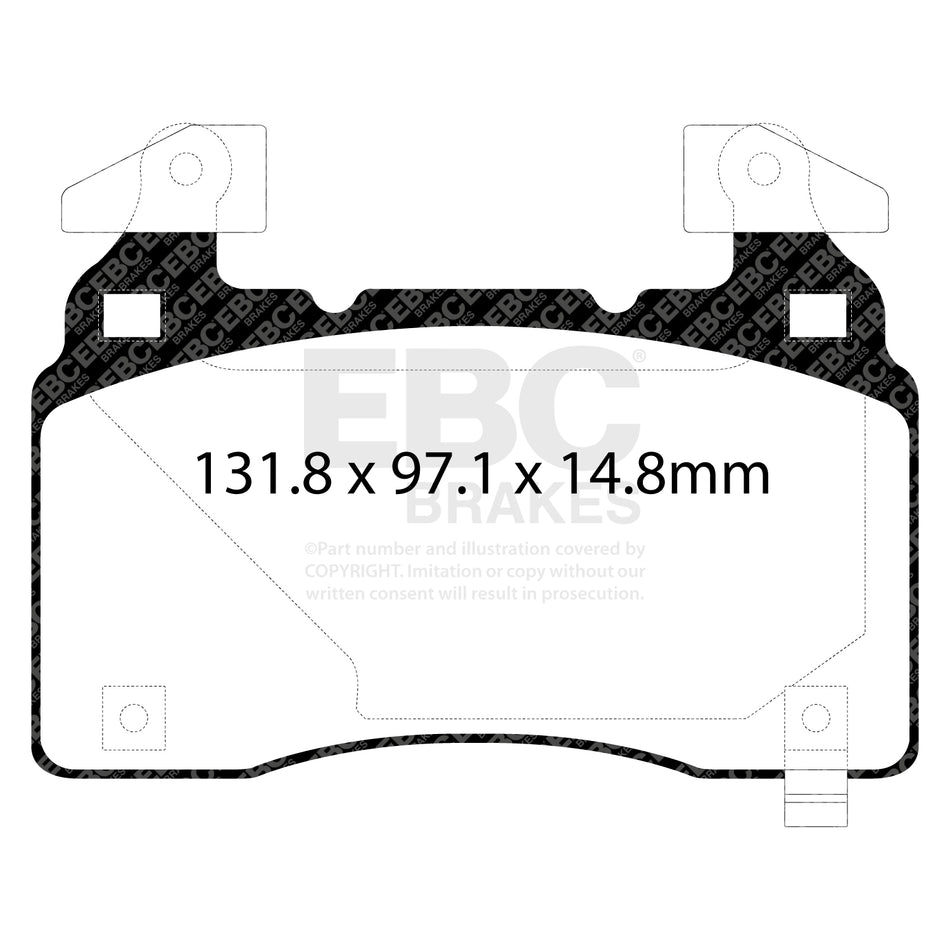 EBC Front YellowStuff Brake Pads - Vauxhall Insignia Sport Tourer / Opel Insignia Sport Tourer (DP43028R) — view 2