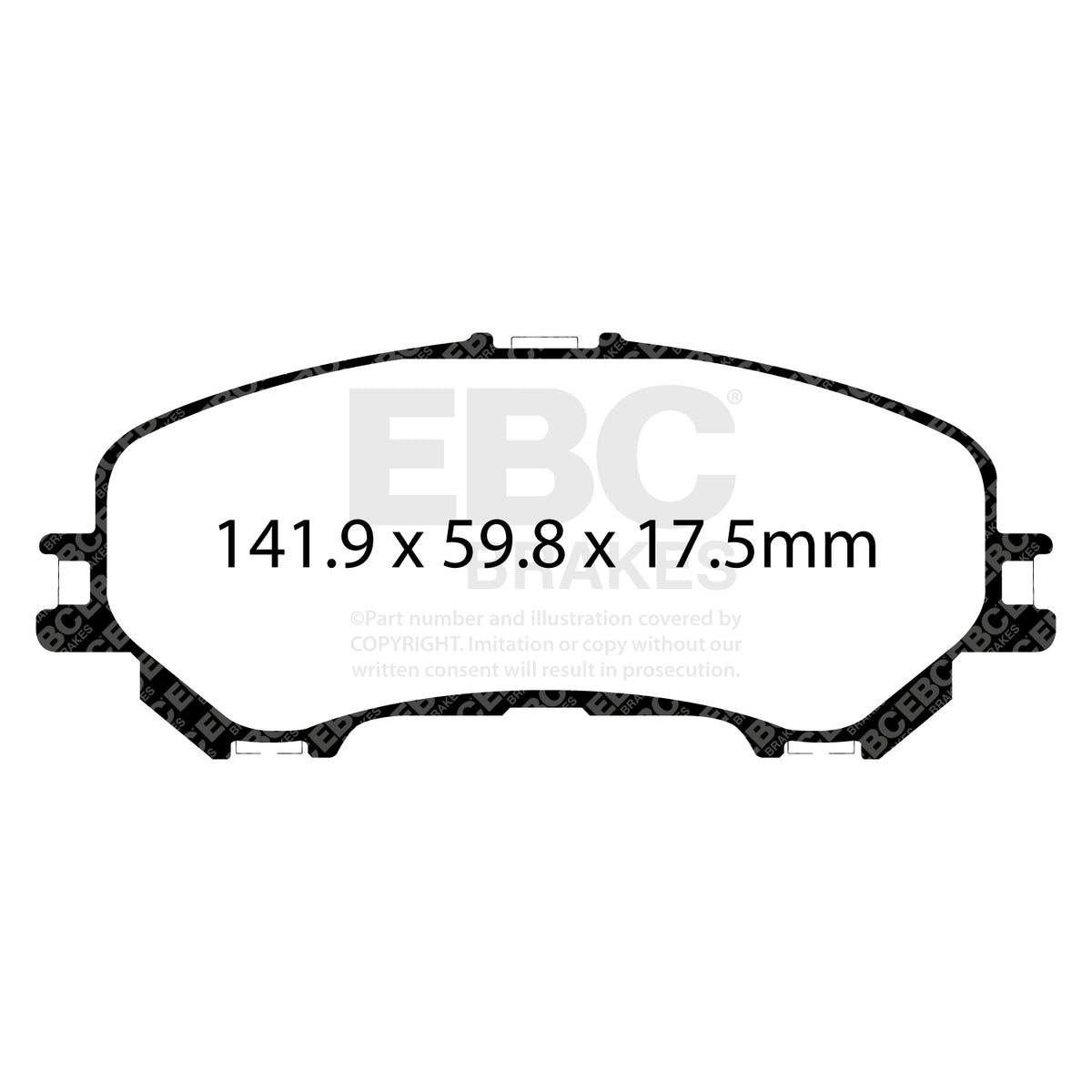 EBC Front Ultimax Brake Pads - Nissan Qashqai (J11) / Renault Kadjar (DPX3032) — view 2