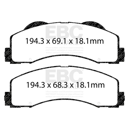 EBC Front YellowStuff Brake Pads - Ford F150 (DP43034R) — view 2