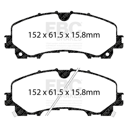 EBC Front GreenStuff Brake Pads - Infiniti Q50 / Infiniti Q60 (DP23036) — view 2