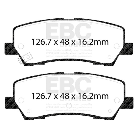 EBC Rear BlueStuff Brake Pads - Ford Mustang (6th Generation) (DP53043NDX) — view 2