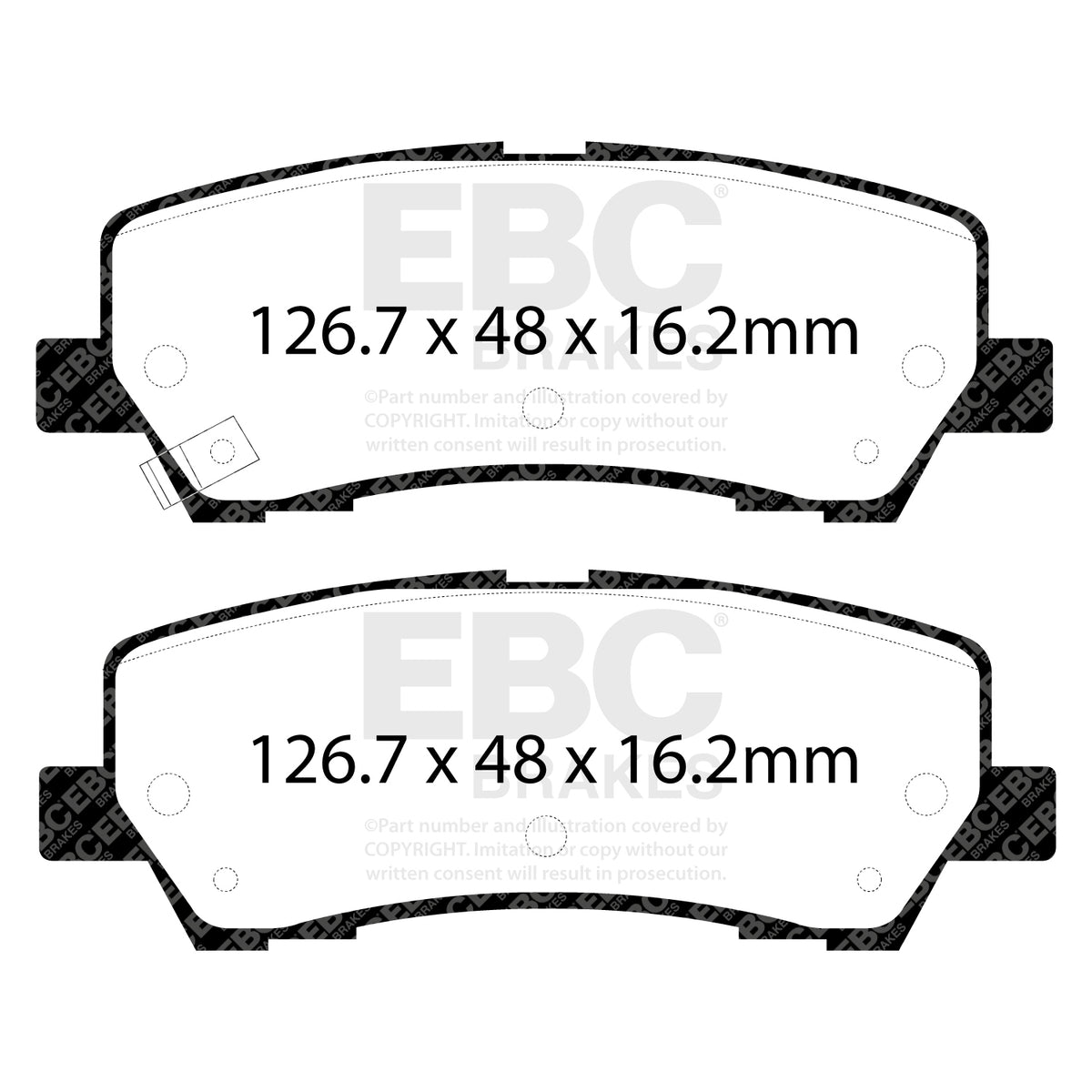 EBC Rear YellowStuff Brake Pads - Ford Mustang (6th Generation) (DP43043R) — view 2