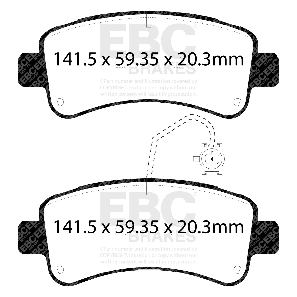 EBC Rear Ultimax Brake Pads - Citroen Commercial Jumper / Citroen Commercial Relay (DPX3060) — view 2