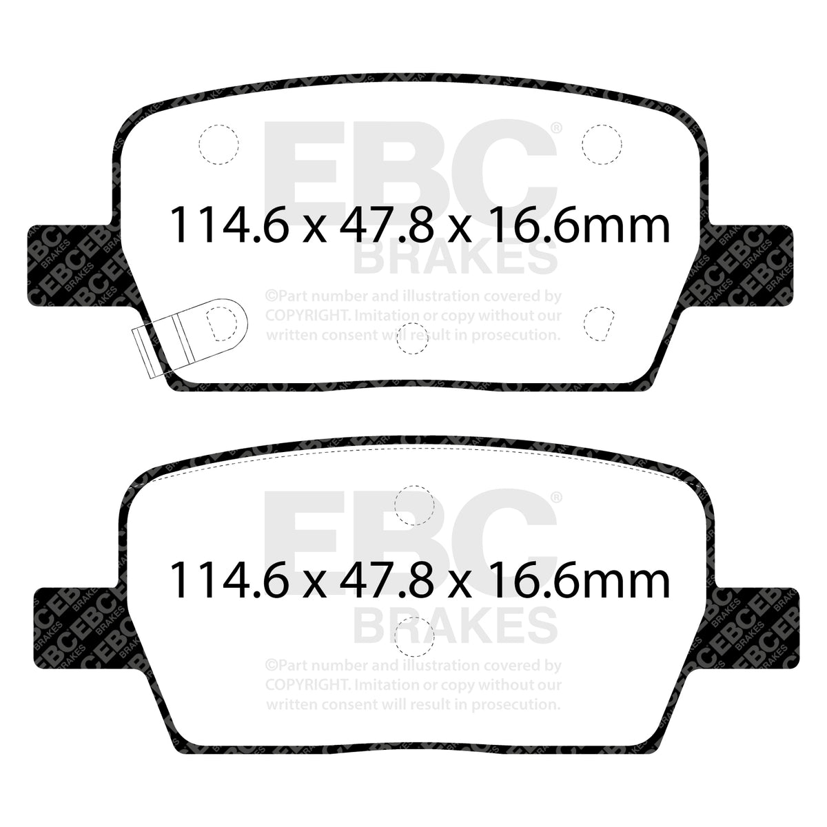 EBC Rear GreenStuff Brake Pads - Cadillac Xt5 / Holden (australia And New Zealand) Acadia (DP63064) — view 2