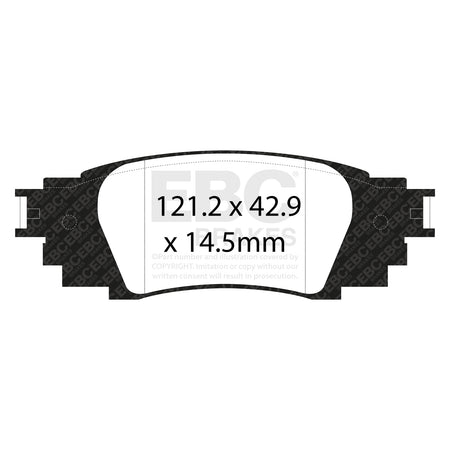 EBC Rear YellowStuff Brake Pads - Toyota C-hr / Toyota Rav 4 (DP43080R) — view 2