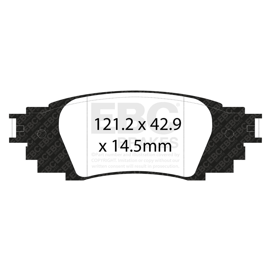 EBC Rear YellowStuff Brake Pads - Toyota C-hr / Toyota Rav 4 (DP43080R) — view 2