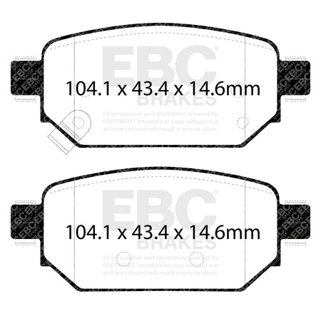 EBC Rear Ultimax Brake Pads - Mazda 3 / Mazda CX-3 (DPX3081) — view 2